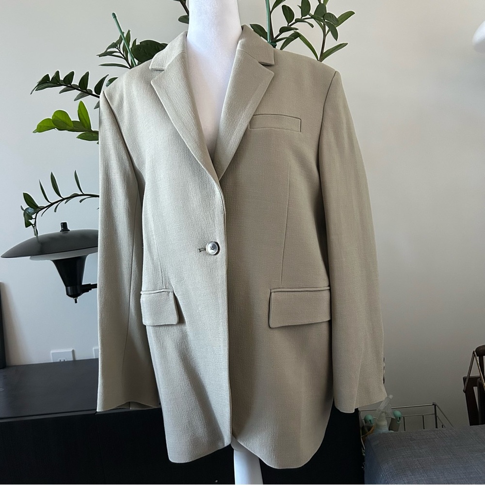 NWT Oversized Wool Khaki Blazer